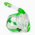 Masca facială completă pentru snorkeling pentru copii SEAC Libera lime transparent/lime