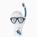 Set de snorkeling Cressi Quantum mask + Itaca Ultra Dry snorkel albastru transparent DM400020