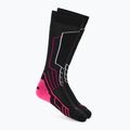 Șosete de schi pentru femei Mico Medium Weight Warm Control Ski nero/fucsia fluo