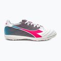 Ghete de fotbal pentru bărbați Diadora Brasil Elite Veloce GR TFR alb/roz fluo/albastru fluo 11