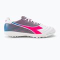 Ghete de fotbal pentru bărbați Diadora Brasil Elite Veloce GR TFR alb/roz fluo/albastru fluo 2