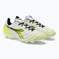 Ghete de fotbal Diadora Brasil Elite Tech GR ITA LPX pentru bărbați, alb/negru/galben-fluo 4