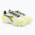 Ghete de fotbal pentru copii Diadora Brasil Elite GR LT LPU Y alb/negru/galben-fluo 4