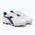 Cizme de fotbal pentru copii Diadora Brasil 2 R LPU JR alb/marin 4
