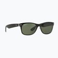 Ochelari de soare Ray-Ban New Wayfarer Classic matte black transparent/green g-15
