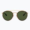 Ochelari de soare Ray-Ban Round Double Bridge arista gold/green g-15 2