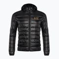 EA7 Emporio Armani Emporio Armani Train Core ID Down Light Hoodie cu glugă cu logo negru/auriu pentru bărbați 7