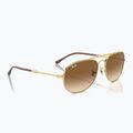 Ochelari de soare Ray-Ban Bain Bridge arista gold/clear brown