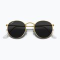 Ochelari de soare Ray-Ban Round Metal gold/black polarized 3