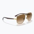 Ochelari de soare Ray-Ban RB3683 arista gold/brown 4