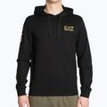 EA7 Emporio Armani Emporio Armani Train Logo Series Hoodie Extended Logo Coft negru/aur tricou cu logo negru/auriu pentru bărbați