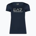 Tricou EA7 Emporio Armani Train pentru femei, de culoare albastru marin strălucitor/logo auriu deschis