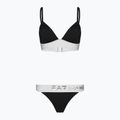Costum de baie din două elemente pentru femei EA7 Emporio Armani Water Sports BW Maxi Logo bianco/nero