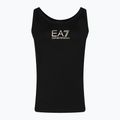 Tricou fără bretele pentru femei EA7 Emporio Armani Train Negru lucios/logo auriu deschis