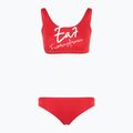 Costum de baie din două piese pentru femei EA7 Emporio Armani Maxi Logo Bikini Top racing red