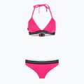 Costum de baie din două piese pentru femei EA7 Emporio Armani Logo Tape Bikini Triangle neon pink