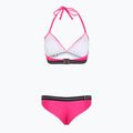 Costum de baie din două piese pentru femei EA7 Emporio Armani Logo Tape Bikini Triangle neon pink 2