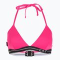 Costum de baie din două piese pentru femei EA7 Emporio Armani Logo Tape Bikini Triangle neon pink 3