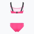 Costum de baie din două piese pentru femei EA7 Emporio Armani Logo Tape Bikini Top neon pink 2