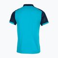 Tricou polo de tenis pentru bărbați Joma Montreal fluorescent turquoise/navy blue 2