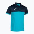 Tricou polo de tenis pentru bărbați Joma Montreal fluorescent turquoise/navy blue 3