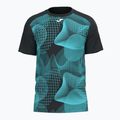 Tricou de tenis pentru bărbați Joma Challenge black/turquoise