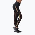 Colanți de antrenament pentru femei NEBBIA Gold Mesh negri 8290110