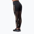 Colanți de antrenament pentru femei NEBBIA Gold Mesh negri 8290110 2