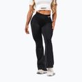 Colanți de antrenament pentru femei NEBBIA Flow Seamless High Waist Sculpting Flared Black