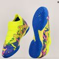 PUMA Future Match Energy IT + Mid Jr ghete de fotbal pentru copii ultra albastru/alerta galbenă/roz luminos 17