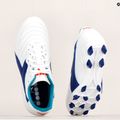 Cizme de fotbal pentru copii Diadora Brasil 2 R LPU JR alb/marin 12