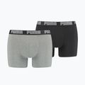 Boxeri pentru bărbați PUMA Basic 2 pary dark grey melange/black
