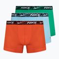 Boxeri pentru bărbați Nike Everyday Cotton Stretch Trunk 3 pary red/aquarius blue/stadium green