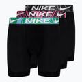 Boxeri pentru bărbați Nike Dri-Fit Essential Micro Boxer Brief 3 pary black/aquarius bleu/laser fuchsia/grey