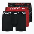 Boxeri pentru bărbați Nike Dri-Fit Essential 3 pary swoosh life print/uni red/black