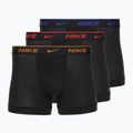 Boxeri pentru bărbați Nike Everyday Cotton Stretch Trunk 3 perechi black lig crim/des och/deep night logo waistband