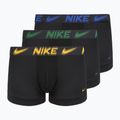 Boxeri pentru bărbați Nike Dri-Fit Essential Micro Trunk 3 pairs black/game royal/malachite/un gold/zoom wb