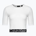 Tricou Calvin Klein Knit alb strălucitor pentru femei 5