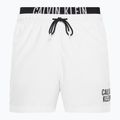 Pantaloni scurți de înot pentru bărbați Calvin Klein Medium Double Waistband alb