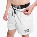 Pantaloni scurți de înot pentru bărbați Calvin Klein Medium Double Waistband alb 8