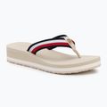 Papuci pentru femei Tommy Hilfiger Corp Mid Wedge Beach Sandal muslin