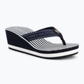 Papuci pentru femei Tommy Hilfiger Stripes Wedge Beach Sandal space blue