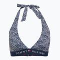 Partea de sus a costumului de baie Tommy Hilfiger Halter Rp Print illustrated wave dark night navy