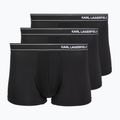 Boxeri pentru bărbați KARL LAGERFELD Stripe Logo Micro Trunk 3 perechi black