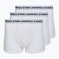 Boxeri pentru bărbați KARL LAGERFELD Logo Trunk 3 perechi white