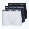 Boxeri pentru bărbați KARL LAGERFELD Logo Trunk 3 perechi black/white/navy