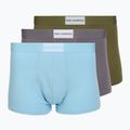 Boxeri pentru bărbați KARL LAGERFELD Essential Logo Trunk 3 perechi olive/clear sky/excalibur