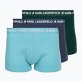 Boxeri pentru bărbați KARL LAGERFELD Logo Trunk Multiband 3 perechi dark sea/indigo/blue