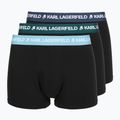 Boxeri pentru bărbați KARL LAGERFELD Logo Trunk Colorband 3 perechi dark sea/indigo/blue