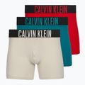 Boxeri Calvin Klein 000NB3609A Boxer Brief 3 perechi oatmeal/aged redwood/bright turquoise